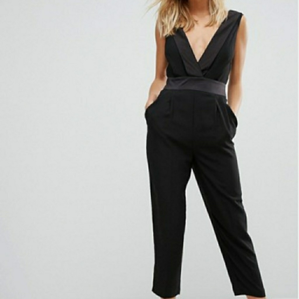 ASOS | Black Tuxedo Formal Jumpsuit Size 4